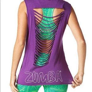 🥳💥Price drop⬇️Amazing cut-out Zumba purple high-low. Ultra cool cuts in back!